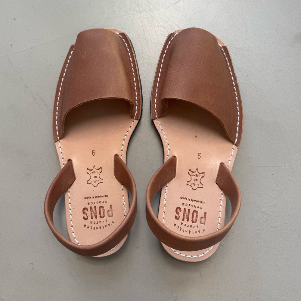 Handmade Women's Brown Leather Pons avarcas sandals